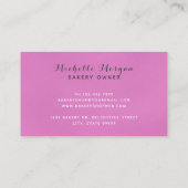 Rosa und graue Kuchen-Visitenkarte Visitenkarte (Rückseite)