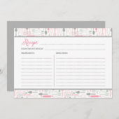 Rosa und graue Küchenutensilien - Empfehlungskarte (Vorne/Hinten)