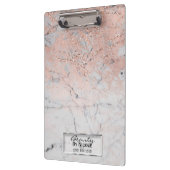 Rosa und graue Marmor Moderne Mode Personalisiert Klemmbrett (Links)