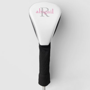 Rosa und graue Mongram Treiber Golf Head Cover Headcover