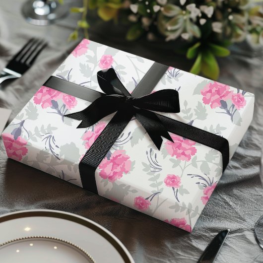 Rosa und graue Narbenblume Geschenkpapier