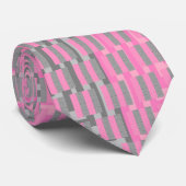 Rosa und graue Necktie mit abstraktem Design Krawatte (Gerollt)