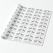 Rosa und Graue Pferde Hochzeit Geschenkpapier (Ungerollt)