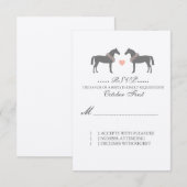 Rosa und graue Pferde Hochzeit RSVP Karte (Vorne/Hinten)