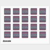 Rosa und graue Raute Name Buchungsplatte Sticker (Blatt)