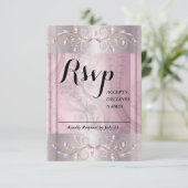 Rosa und graue Rsvp-Karte RSVP Karte (Stehend Vorderseite)