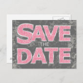 Rosa und graue Save the Date Postkarten (Vorne/Hinten)
