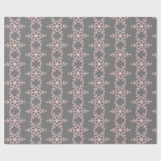 Rosa und graue Schneeflocken Papier für die Freize Geschenkpapier (Flach)