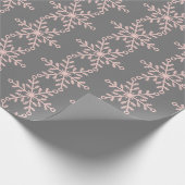 Rosa und graue Schneeflocken Papier für die Freize Geschenkpapier (Ecke)