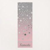 Rosa und graue Stars Ombre Stilvolle Chic Moderne Yogamatte (Vorderseite)