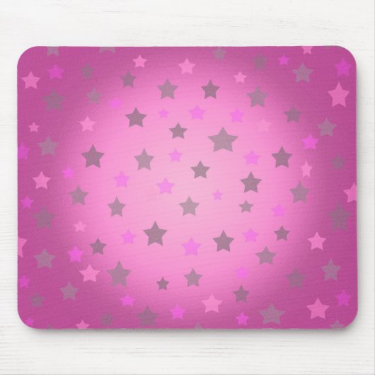 Rosa und graue Sternenmuster Mousepad (Vorne)