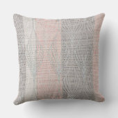 Rosa und graue Streifen Bläschenüberlage Kissen (Rückseite)