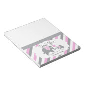 Rosa und graue Streifen | Candy Toppers Notizblock (angewinkelt)