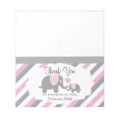 Rosa und graue Streifen | Candy Toppers Notizblock (Vorderseite)