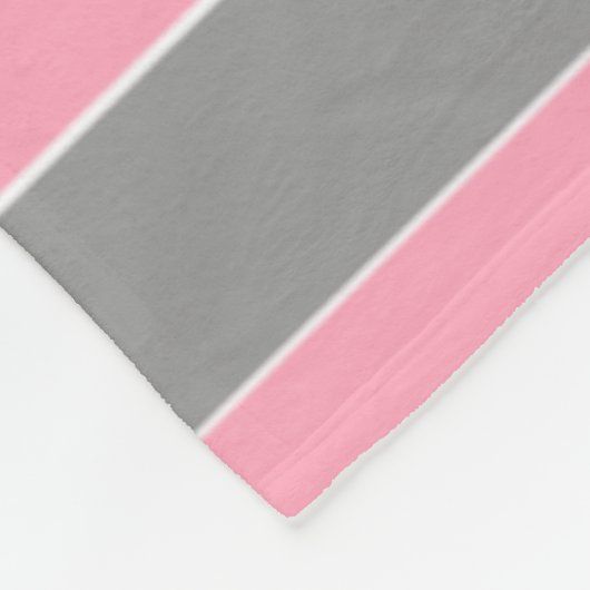 Rosa und graue Streifen Fleecedecke (Ecke)