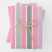 Rosa und graue Streifen Geschenkpapier Set (Beispiel)
