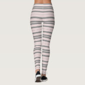 rosa und graue Streifen Leggings (Rückseite)
