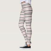 rosa und graue Streifen Leggings (Links)
