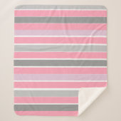Rosa und graue Streifen Sherpadecke (Vorderseite)