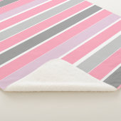 Rosa und graue Streifen Sherpadecke (3/4)