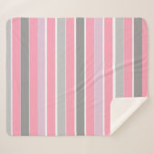 Rosa und graue Streifen Sherpadecke (Vorderseite (Horizontal))