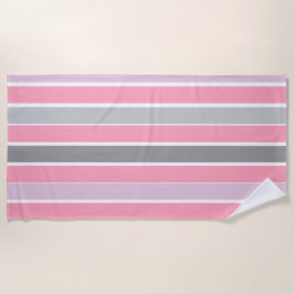 Rosa und graue Streifen Strandtuch