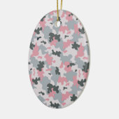 Rosa und graue Tarnung Keramik Ornament (Links)