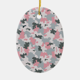 Rosa und graue Tarnung Keramik Ornament