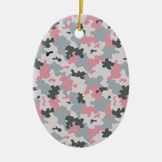 Rosa und graue Tarnung Keramik Ornament (Vorne)