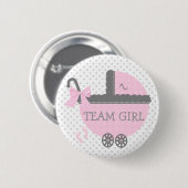 Rosa und graue Team-Mädchen-Kinderwagen-Dusche Button (Vorne & Hinten)