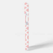 Rosa und graue Trellis Monogramm | Editierbare Far Case-Mate iPhone Hülle (Rückseite / Links)