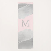 Rosa und graue Wasserfarbe Mit Monogramm Wash Yogamatte (Vorderseite)