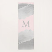 Rosa und graue Wasserfarbe Mit Monogramm Wash Yogamatte (Rückseite)