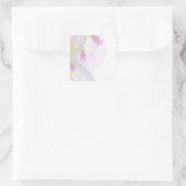 Rosa und graue Wasserfarbenwäsche Quadratischer Aufkleber (Tasche)