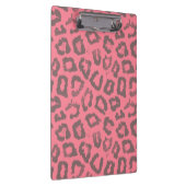 Rosa und grauer Leopard-Gepard-Tierdruck Klemmbrett (Rechts)