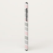 Rosa und grauer Zickzack-Zickzack Monogramm Case-Mate iPhone Hülle (Hinten/Links)