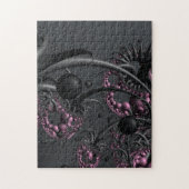 rosa und graues 3D-Fraktal Puzzle (Vertikal)