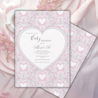 Rosa und graues florales, wunderliches Herz-Baby-S