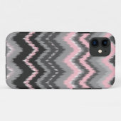 Rosa und graues Ikat Zickzack Case-Mate iPhone Hülle (Rückseite (Horizontal))