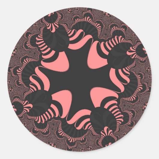 Rosa und graues Kreuz Runder Aufkleber (Vorderseite)