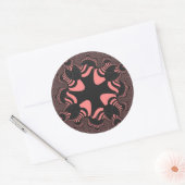 Rosa und graues Kreuz Runder Aufkleber (Umschlag)
