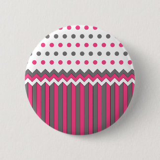 Rosa und graues Muster Button