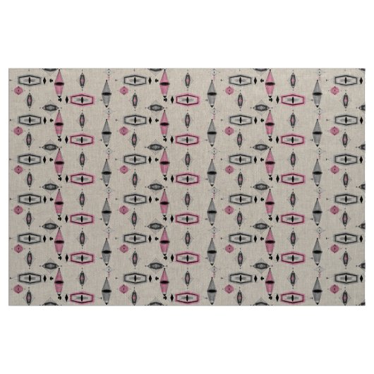 Rosa und graues Muster-Popelin-atomargewebe Stoff (Yard (91,4 cm))