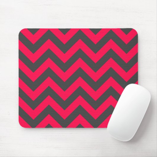 Rosa und graues Zickzack Neonmuster Mousepad (Mit Mouse)