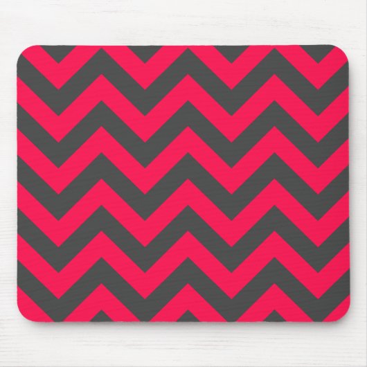 Rosa und graues Zickzack Neonmuster Mousepad (Vorne)