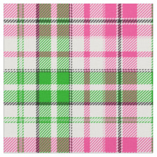 Rosa und Grün auf weißem Karo-Tartan-Muster Stoff