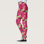 rosa und grün geometrisch leggings (Links)