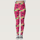 rosa und grün geometrisch leggings (Vorderseite)