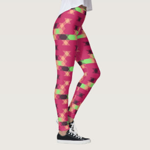 rosa und grün geometrisch leggings