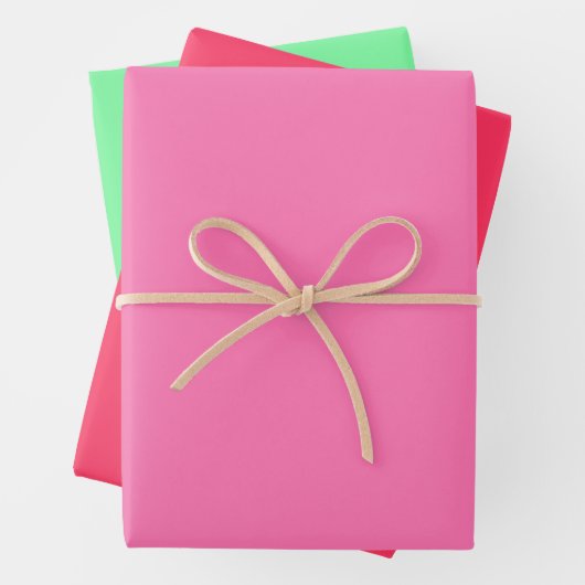 Rosa und Grün Geschenkpapier Set (Beispiel)